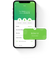 Stocks going up behind a phone