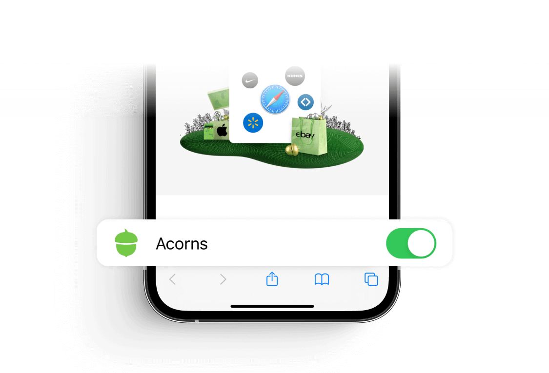 Toggle on “Acorns”